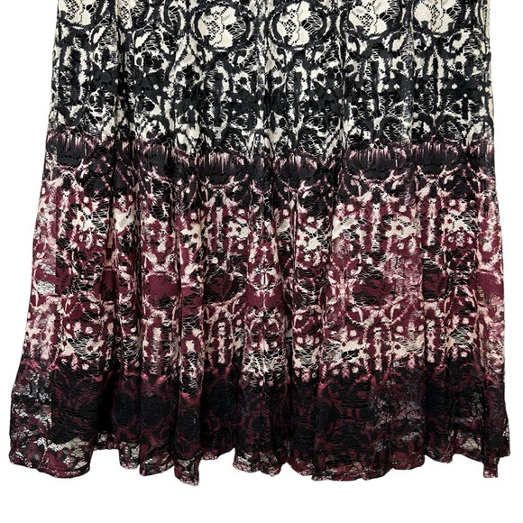 Roz Ali Lace Tunic Style Swing Dress Ombré Black Magenta Size 10 - Picture 4 of 13